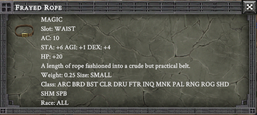 FRAYED ROPE item card